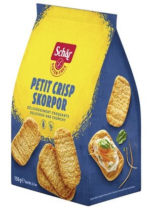  Сухарики хрустящие Petit Crisp Scorpor Dr. Schar, 150г.  фото 1 — Диета-Маркет