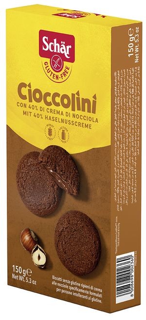 Печенье с кремом какао Cioccolini Dr Schar, 150г. — Диета-Маркет