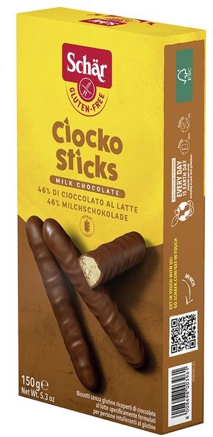Печенье палочки в шоколадной глазури Ciocko Sticks Dr Schar, 150г.  фото 1 — Диета-Маркет