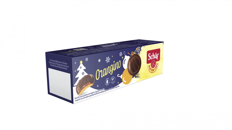 Печенье Рождественское с апельсиновым желе в шоколаде "Orangino"  Dr. Schar, 150г. фото 1 — Диета-Маркет